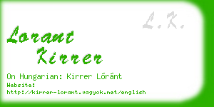 lorant kirrer business card