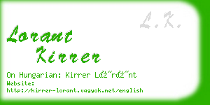 lorant kirrer business card